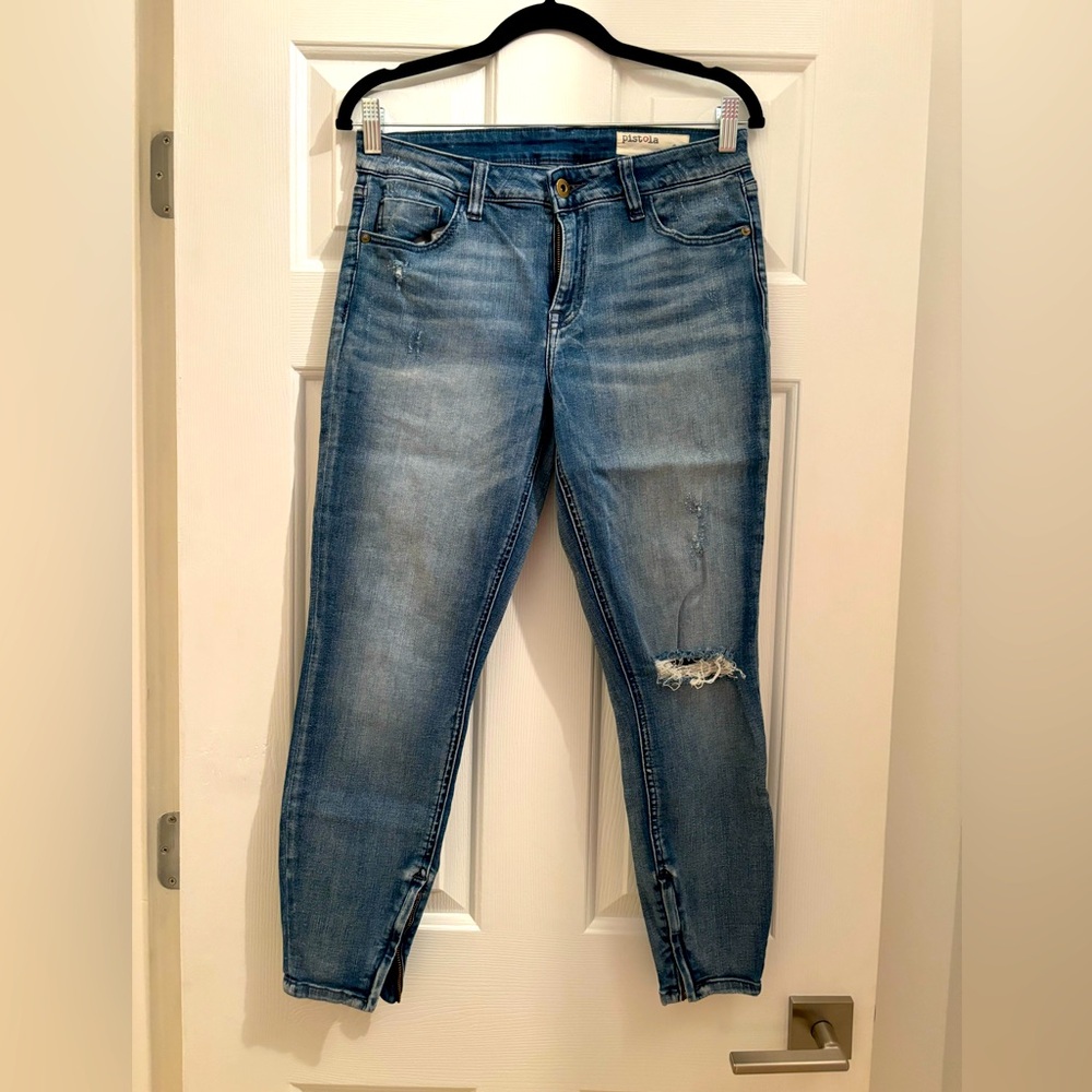 Pistola Kendall Scuba ankle zip distressed jeans - 31